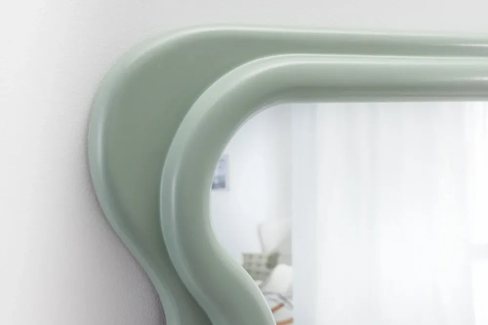 Oglinda cu rama din Poliuretan/MDF Verde H160xL70cm Curvy