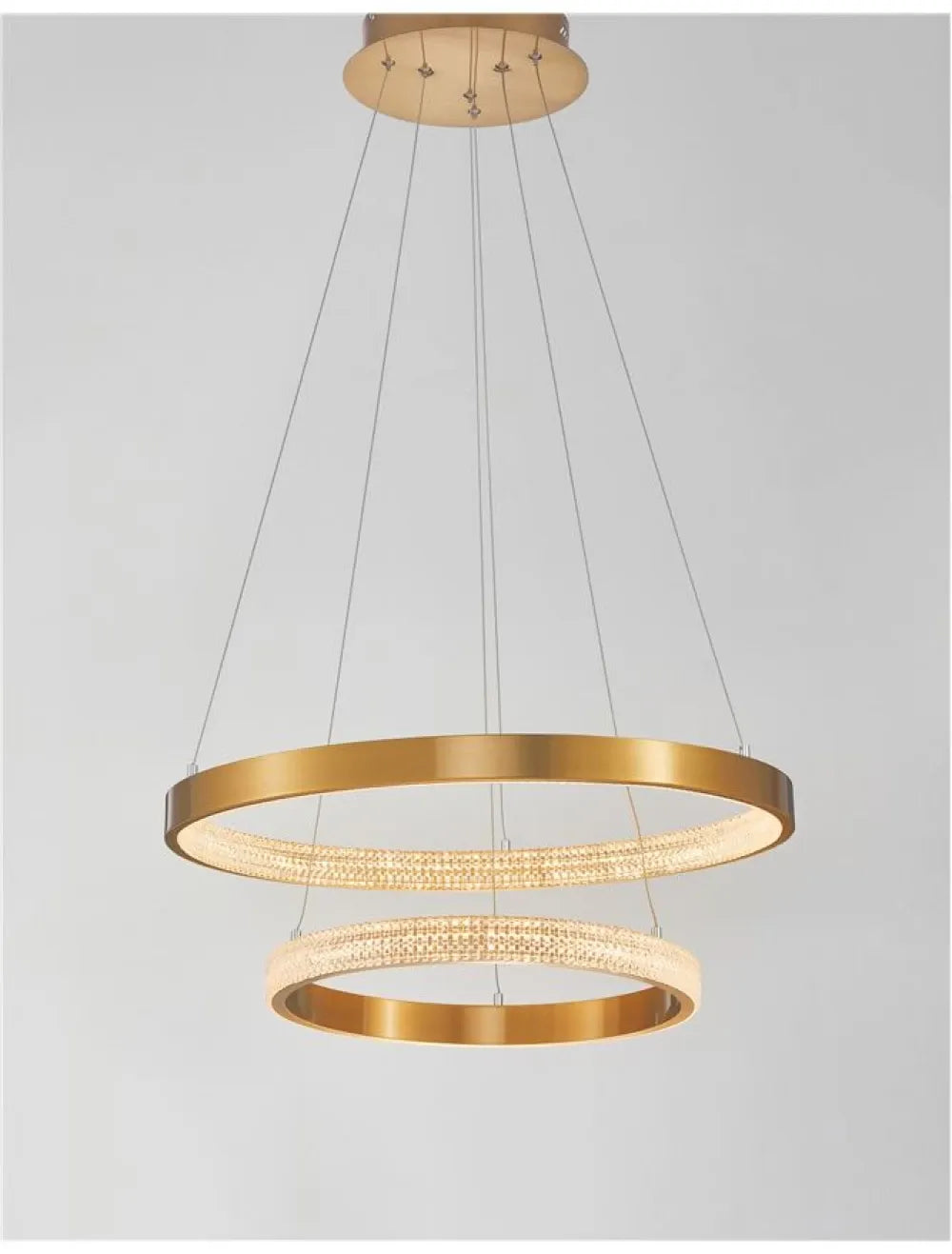 Candelabru structura din Aluminiu Auriu antichizat si abajur din Acrilic Transparent H120xL60cm IP20 62W 3113lm 3000k PRESTON