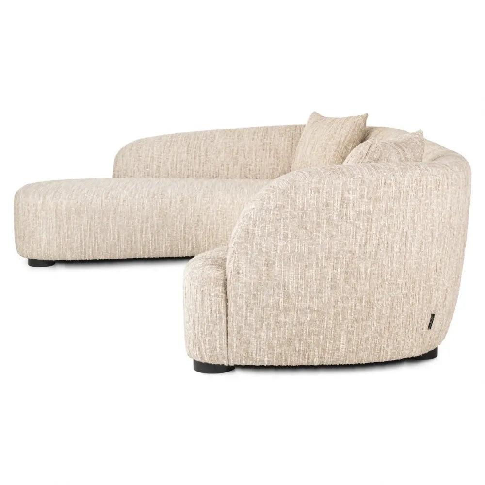 Coltar cu orientare stanga tapitata cu stofa Bej 320x170cm Pandora Richmond interiors