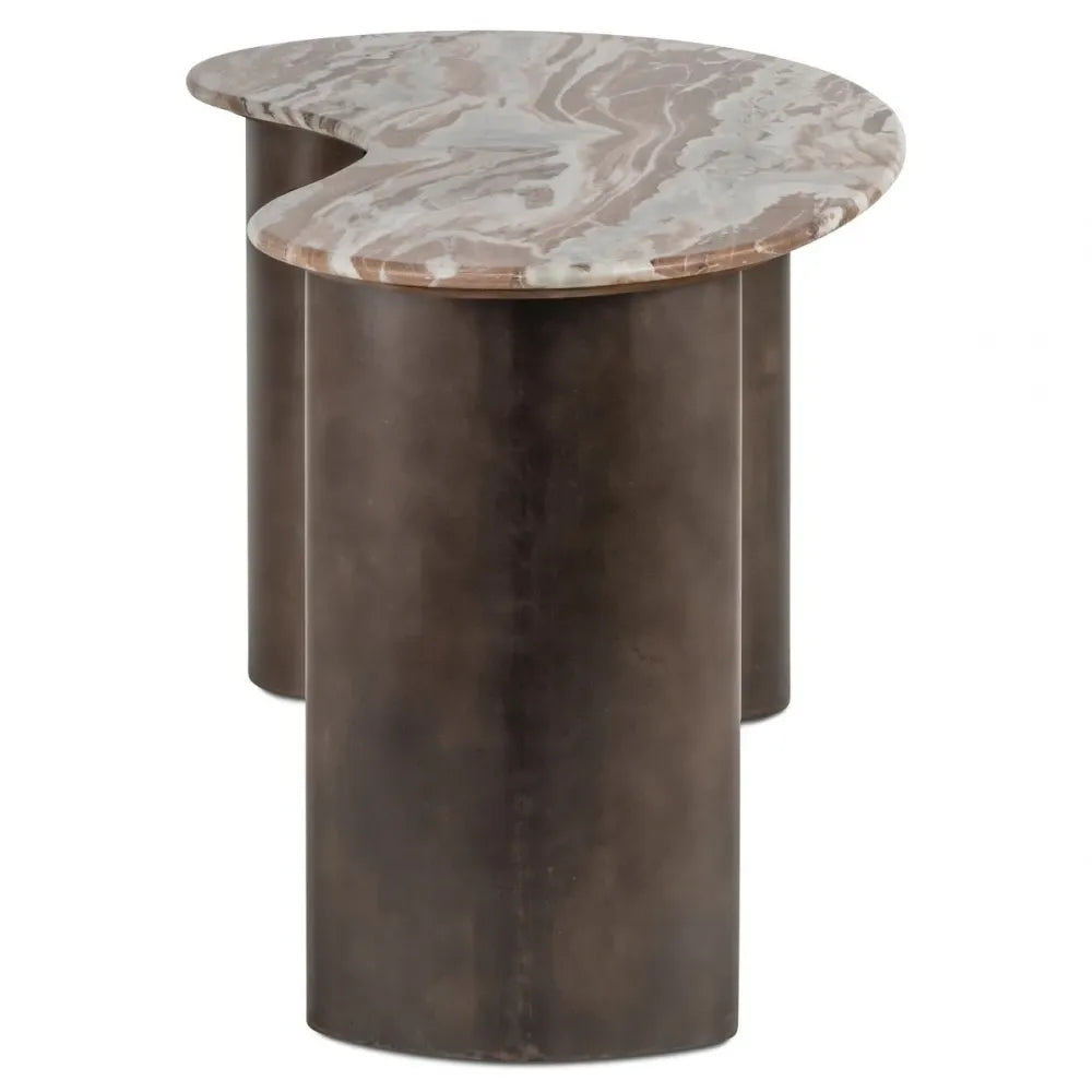 Birou din MDF/Metal Maro si Marmura Multicolor L160xH75cm Brando Richmond interiors