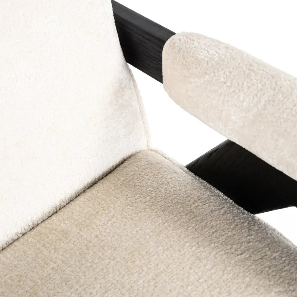 Fotoliu tapitat cu Chenille Alb H84xA84.5xL67cm Cooper Richmond interiors