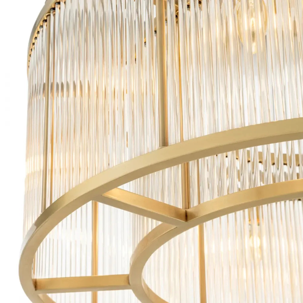 Plafoniera din Metal Alama si Sticla Transparent H61xD80cm Bernardi L Eichholtz