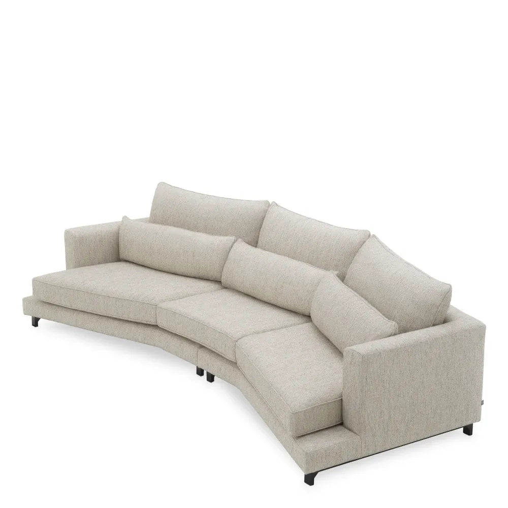 Canapea tapitat cu Stofa Splendor Gri deschis L320xA125xH65cm Savarana Eichholtz