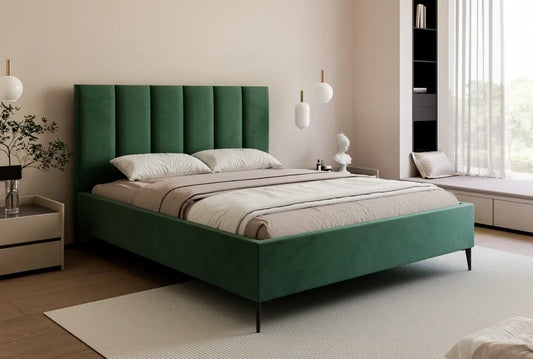 Pat 200 x 200 tapitat cu Catifea Velutto Verde Lia