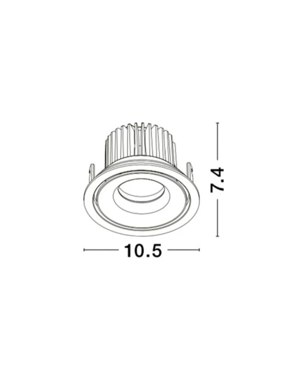 Spot incastrat din Aluminiu Negru H7.4xL10.5cm IP20 10W 800lm 3000k GIO
