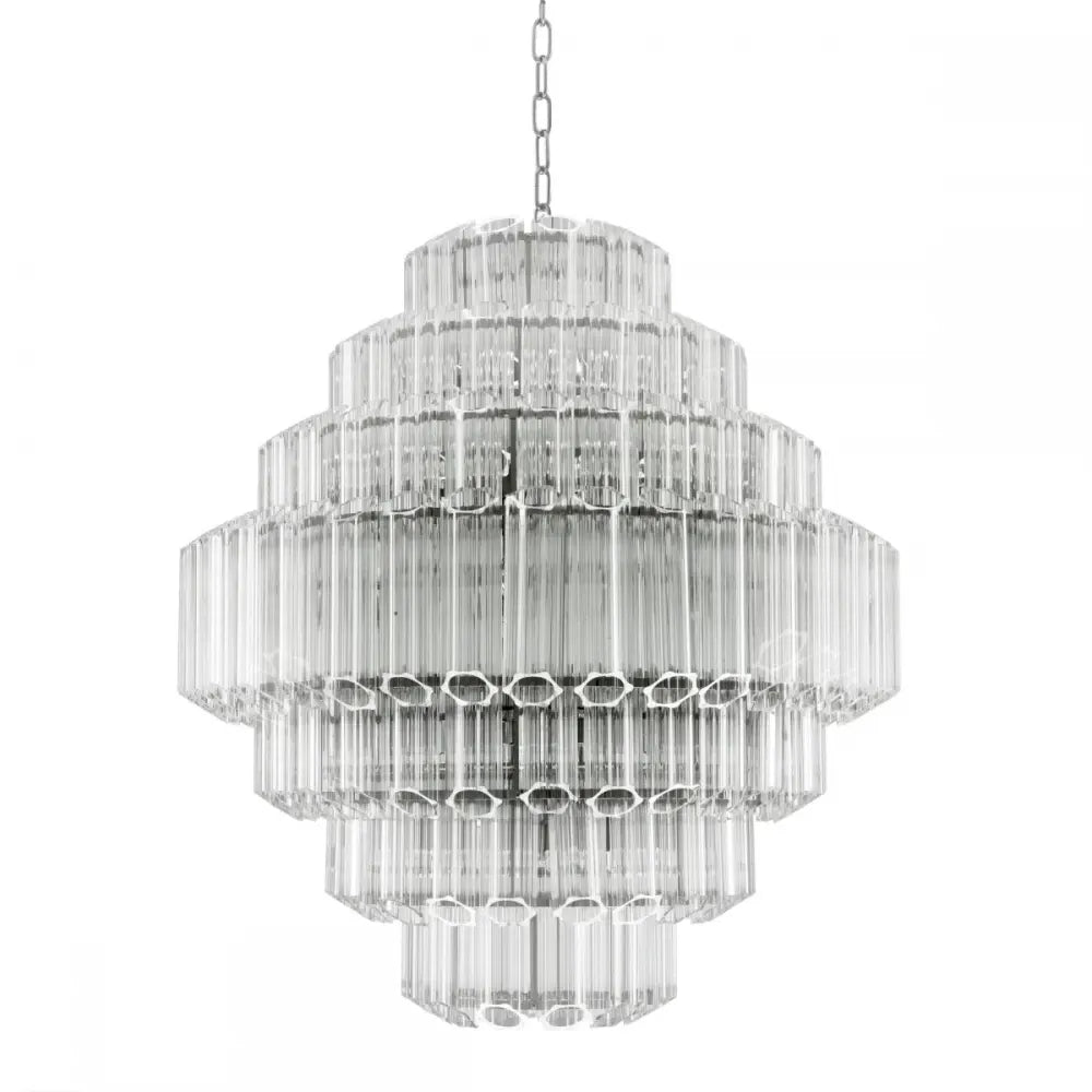 Candelabru din Metal Argintiu si Sticla Transparent H89xD80cm Vittoria L Eichholtz