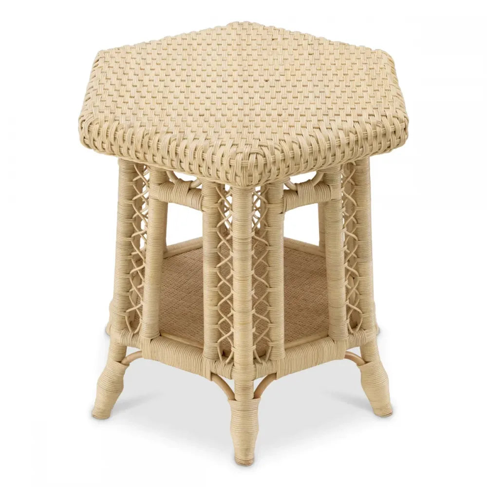 Masuta laterala Hexagon din Ratan Bej L60xl52cm Saba Eichholtz