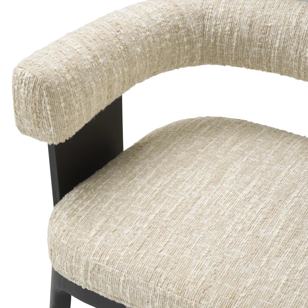 Scaun tapitat cu Stofa Crem L69xA56xH73cm Dubois Eichholtz
