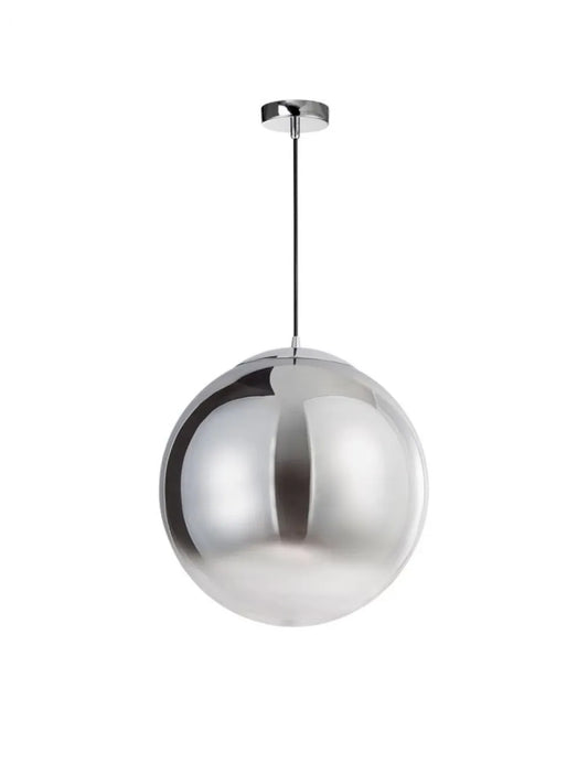 Pendul structura din Aluminiu Argintiu si abajur din Sticla Fumuriu H120xL40cm IP20 LAZIONE