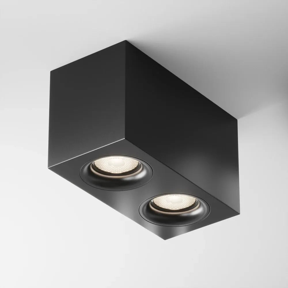 Spot dublu aplicabil din Aluminiu Negru H11.5xL20cm IP 20 GU10 50W Slim