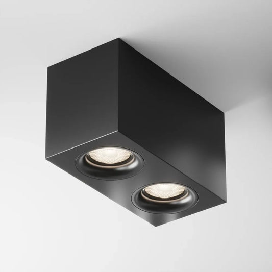 Spot dublu aplicabil din Aluminiu Negru H11.5xL20cm IP 20 GU10 50W Slim