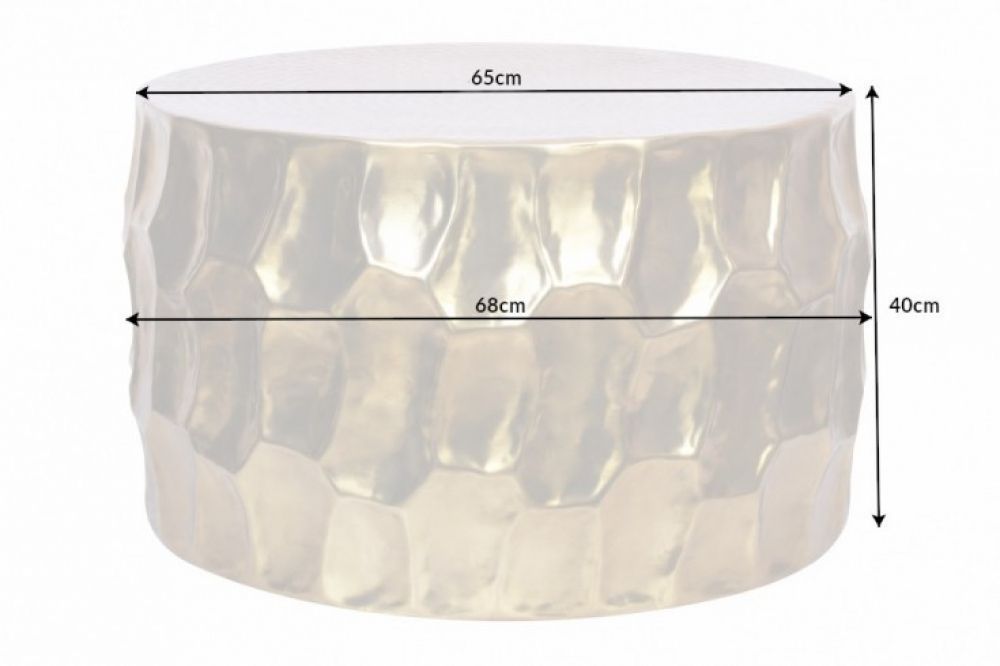 Masuta de cafea Rotunda din Metal Auriu D68xH40cm Organic Orient