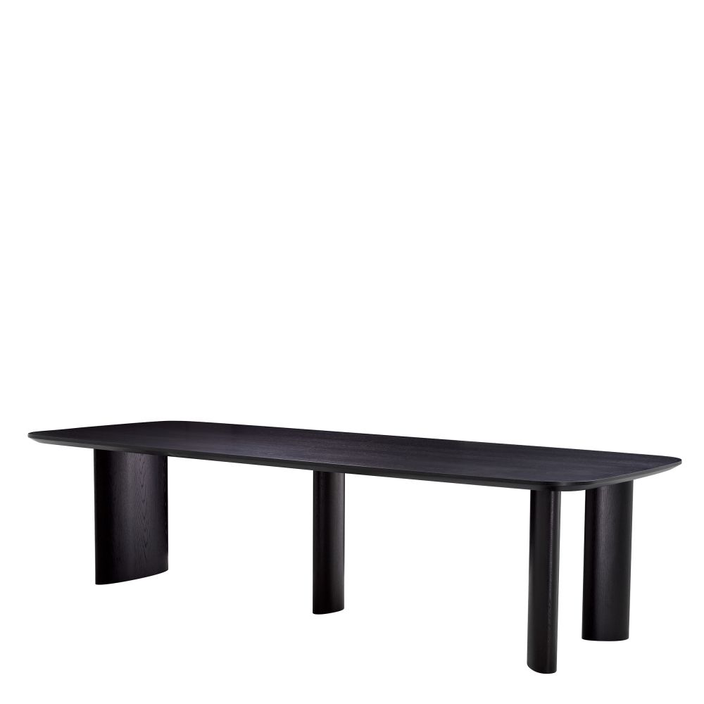 Masa Dreptunghiulara Harmonie L Eichholtz din Furnir de stejar Negru de 8-12 persoane L300xH76cm