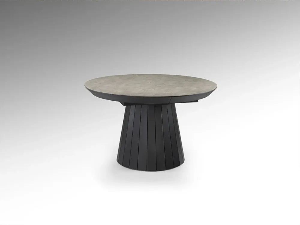Masa extensibila din MDF Negru si MDF Cu efect de piatra L130-230xH79cm Koria