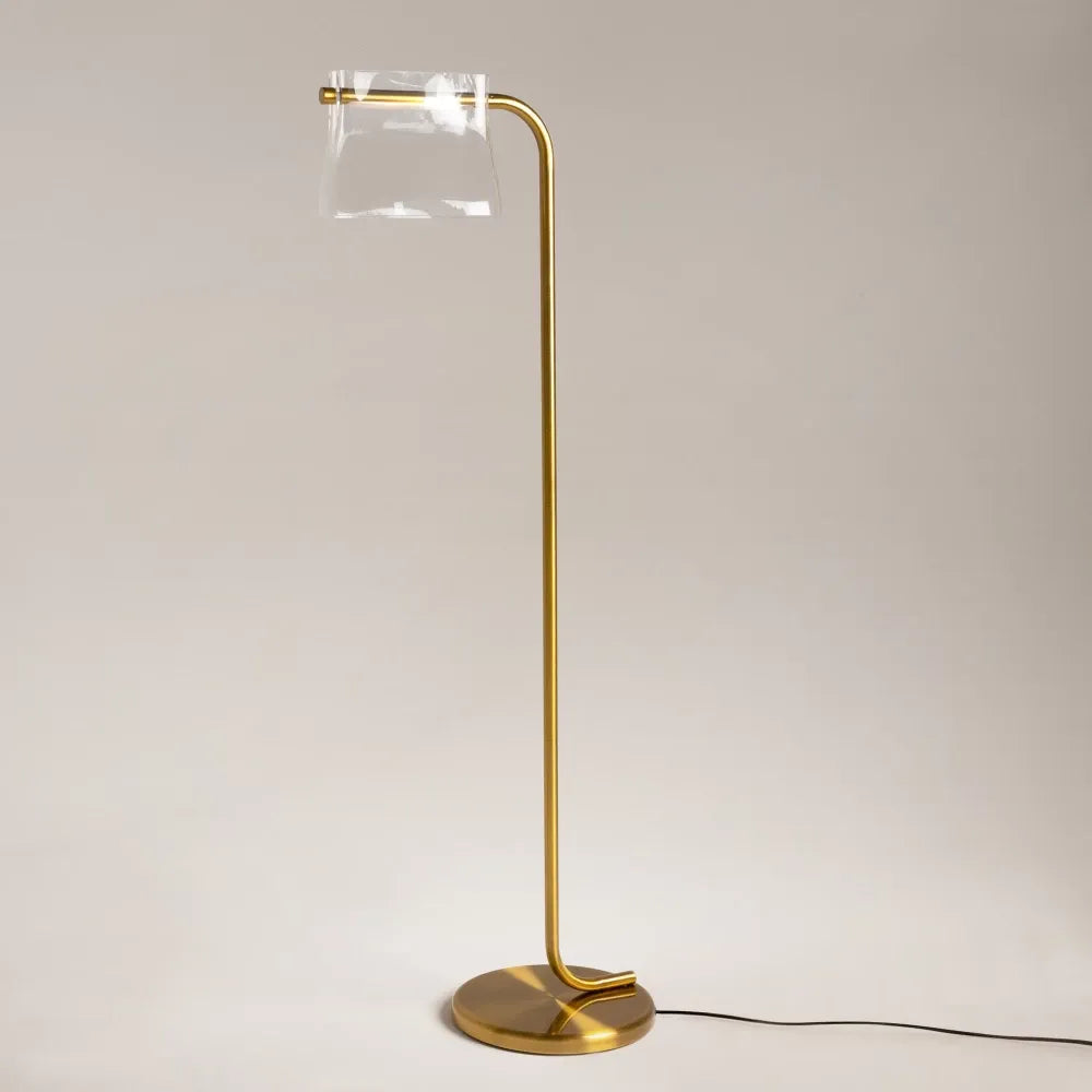 Lampa podea din Metal Alama si Sticla Transparent H126.5xL44.5cm Cabaret