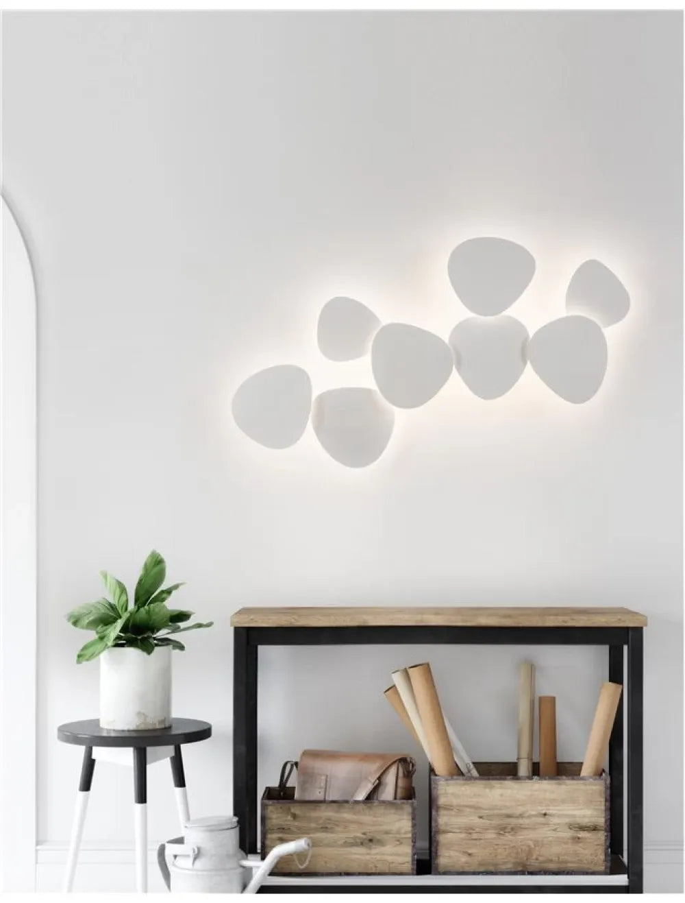 Aplica de perete structura din Aluminiu Alb si abajur din Gips Alb H18xL16cm IP20 10W 927lm 3000k CRONUS