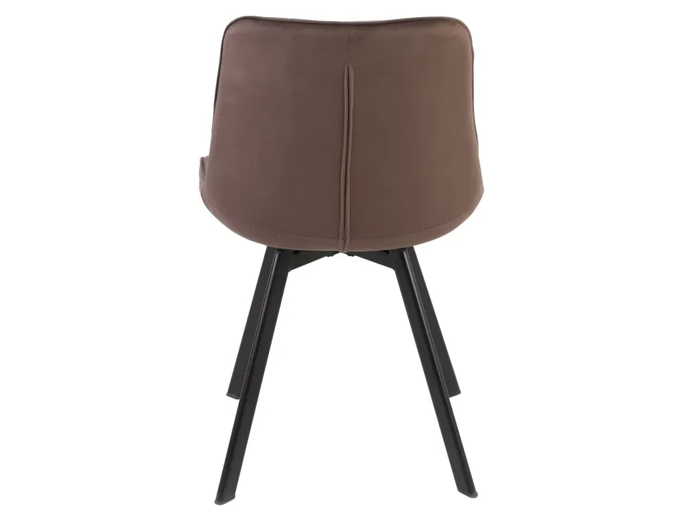 Set 2 scaune din Catifea Maro cappuccino si Metal Negru Hx88Lx51xA60cm Monti