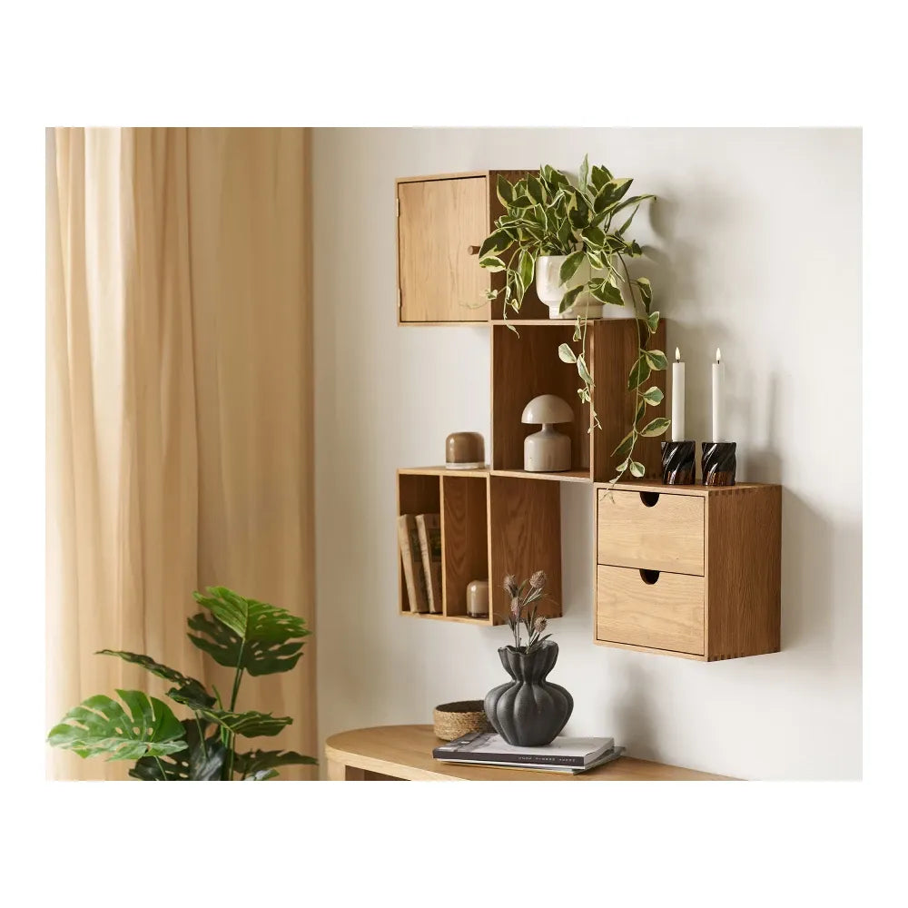 Set 4 rafturi suspendate din Lemn de stejar Maro L30xH30cm Townsville