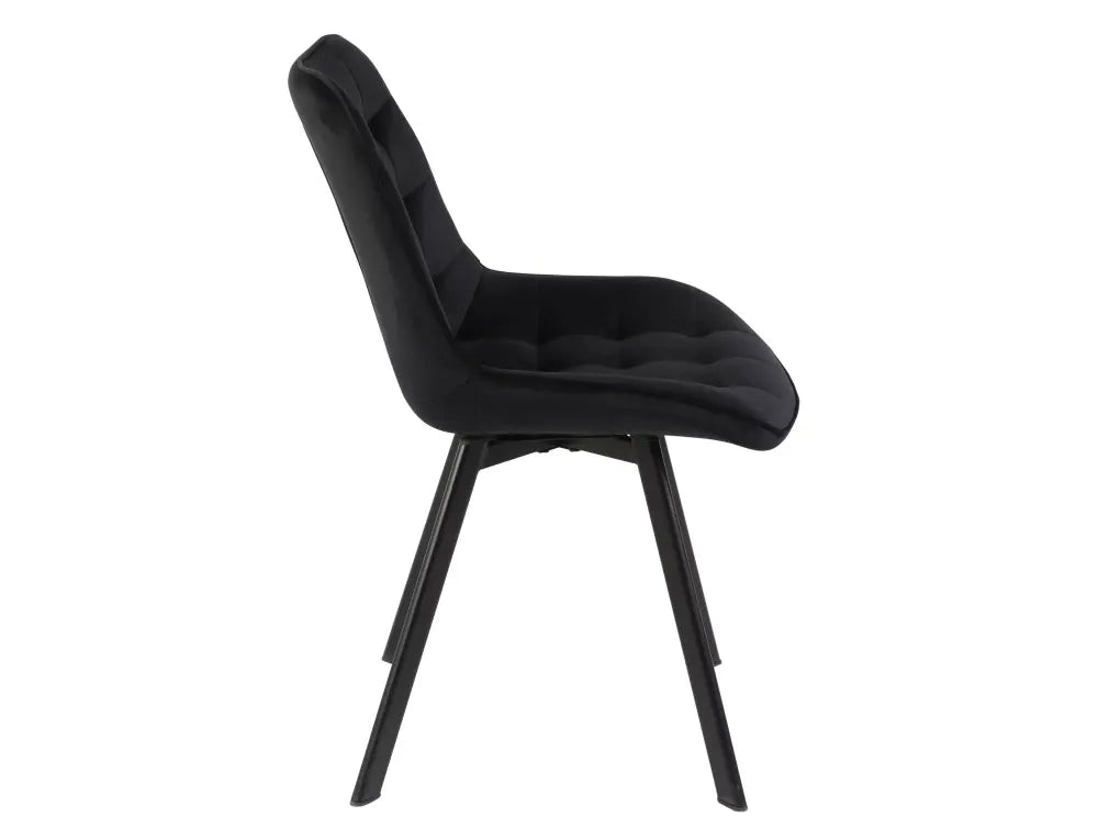 Set 2 scaune din Catifea Negru si Metal Negru Hx88Lx51xA60cm Monti