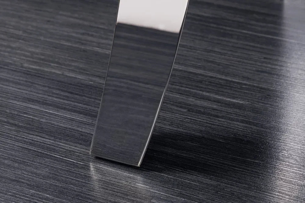 Masa din Piatra sinterizata Negru si Otel inoxidabil Argintiu L100xH62cm Modern barock
