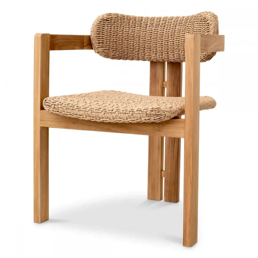 Scaun de exterior din Lemn de tec Maro si Polietilena Maro H77xL60xA53cm Donato Eichholtz