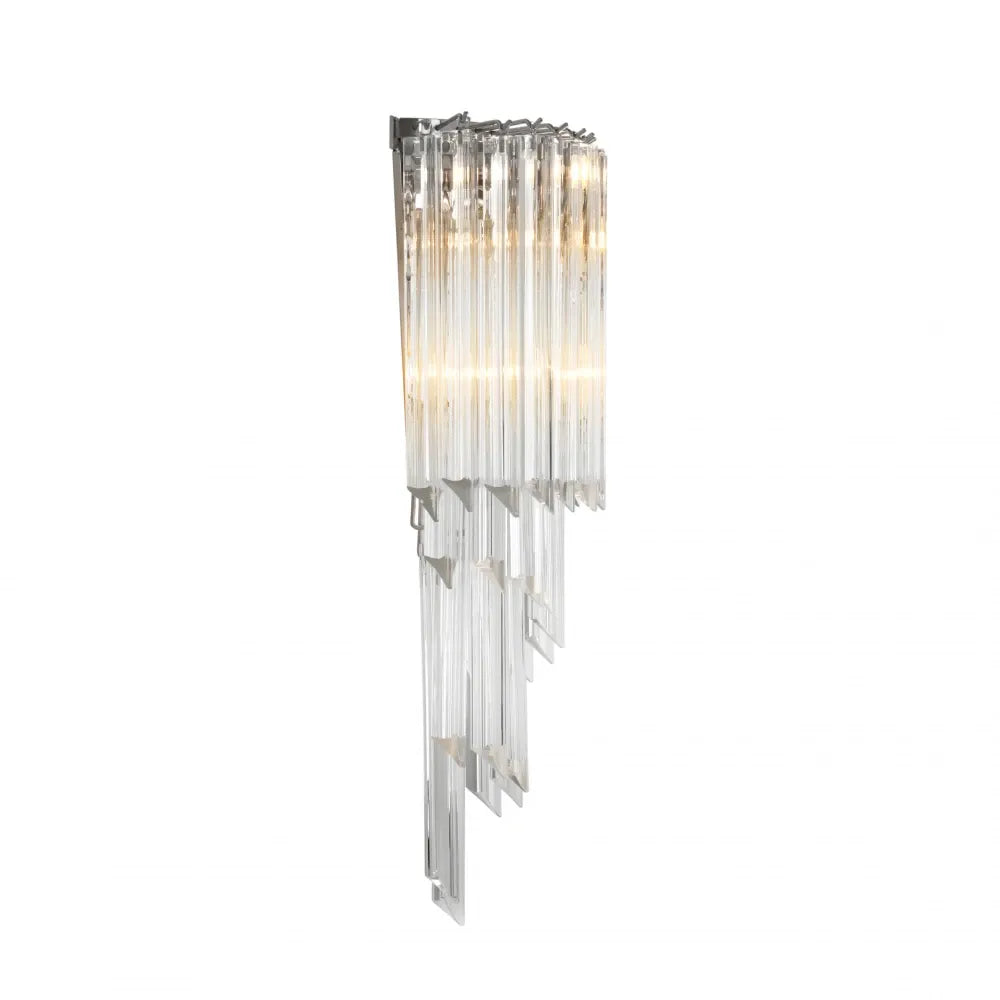 Aplica de perete din Metal Argintiu si Sticla Transparent H64.5xL30cm Marino Eichholtz