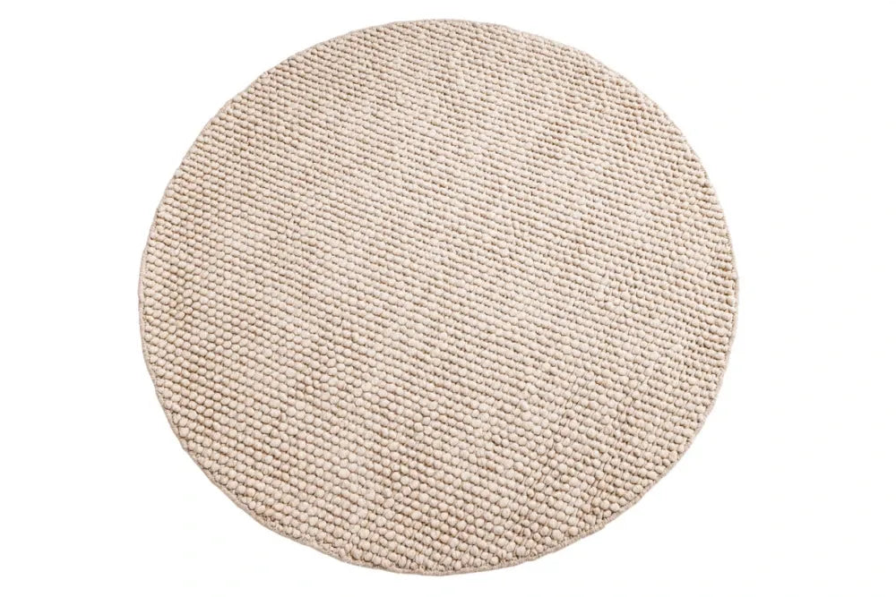 Covor din Lana/Poliester Bej L150cm Wool