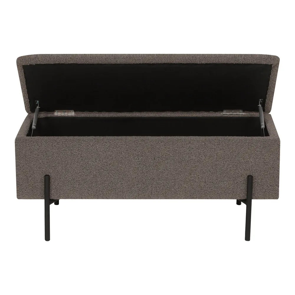 Bancheta din Stofa boucle Maro si Metal Negru L36.5xH43cm Watford