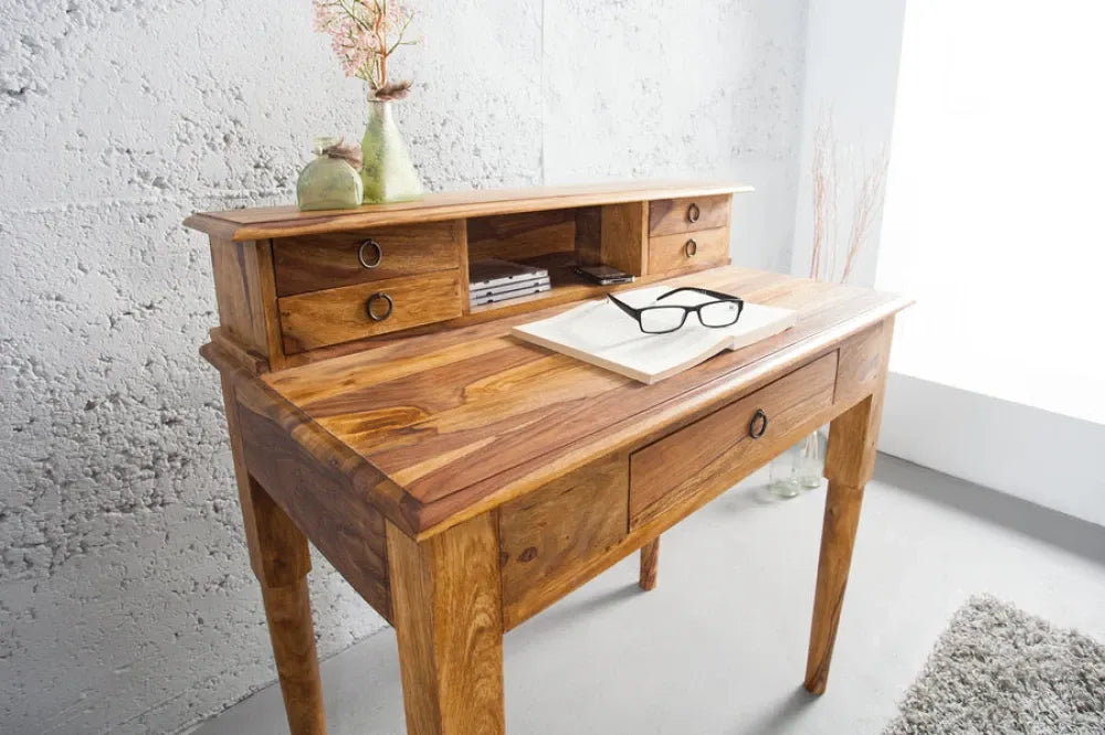 Birou din Lemn de sheesham Maro L90xH90cm HEMINGWAY