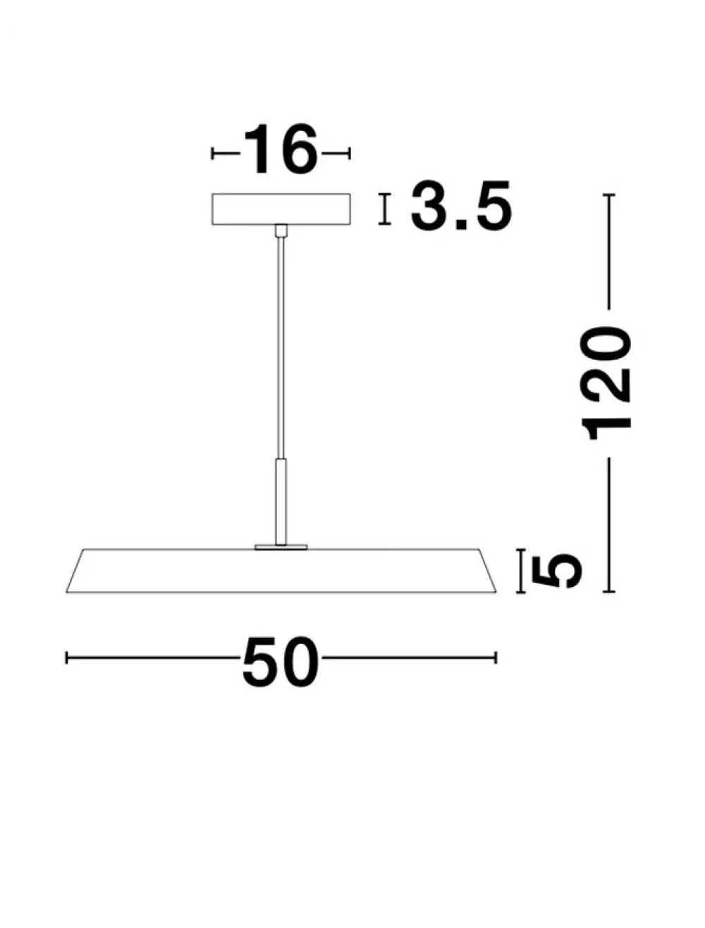 Pendul structura din Aluminiu Alb si abajur din Acrilic Alb H120xL50cm IP20 35W 2662lm 3000k VETRO