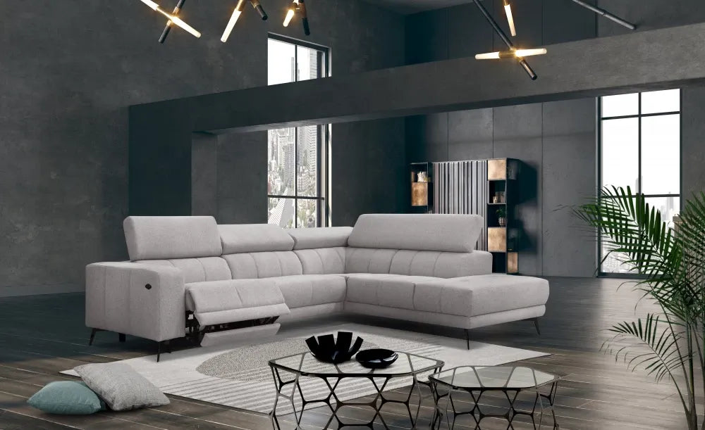 Coltar customizabil cu recliner in forma de L 287cm Stuart
