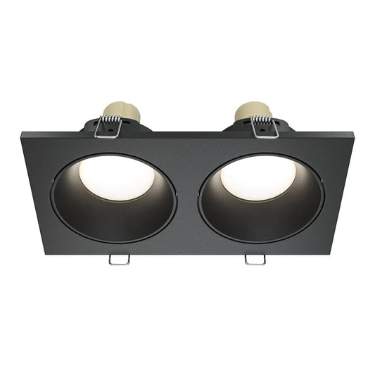 Spot incastrat dublu din Aluminiu Negru H4xL17cm IP 65 GU10 50W Zoom