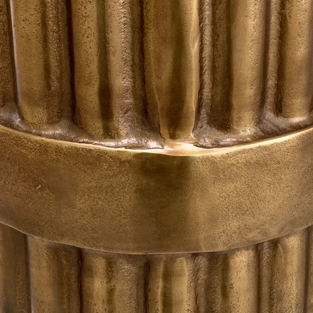 Masuta laterala Rotunda din Aluminiu Alama antichizata D31xH42cm Padua S Eichholtz
