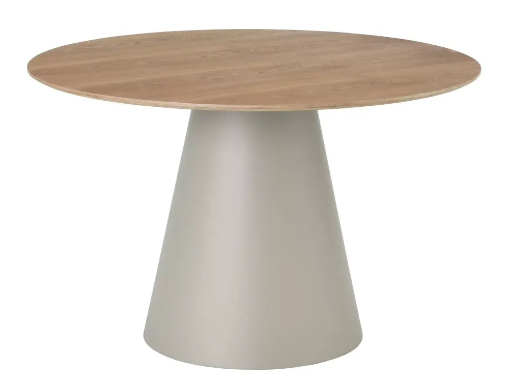 Masa rotunda din MDF+Furnir de stejar Maro si MDF Bej D120xH75cm Angel