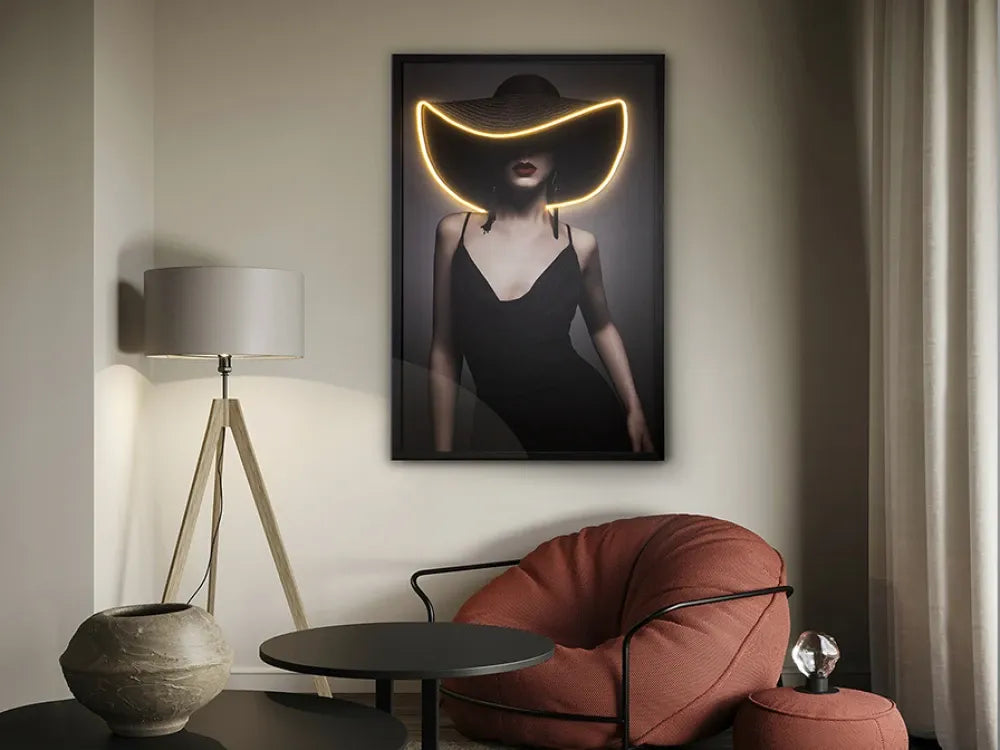 Tablou cu led din Panza/MDF Multicolor L80xH120cm Pamela