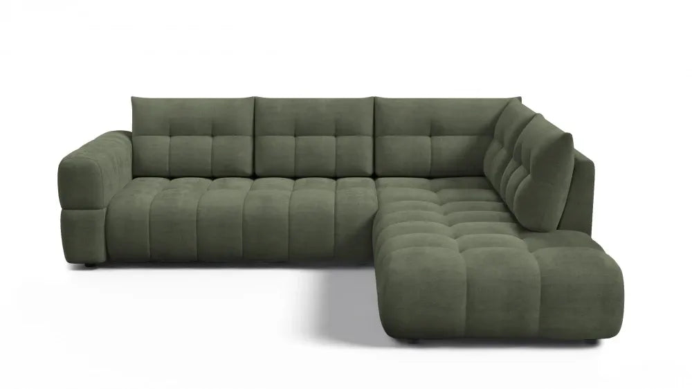 Coltar in forma de L tapitat cu material pet friendly Alias verde L291 x 219cm