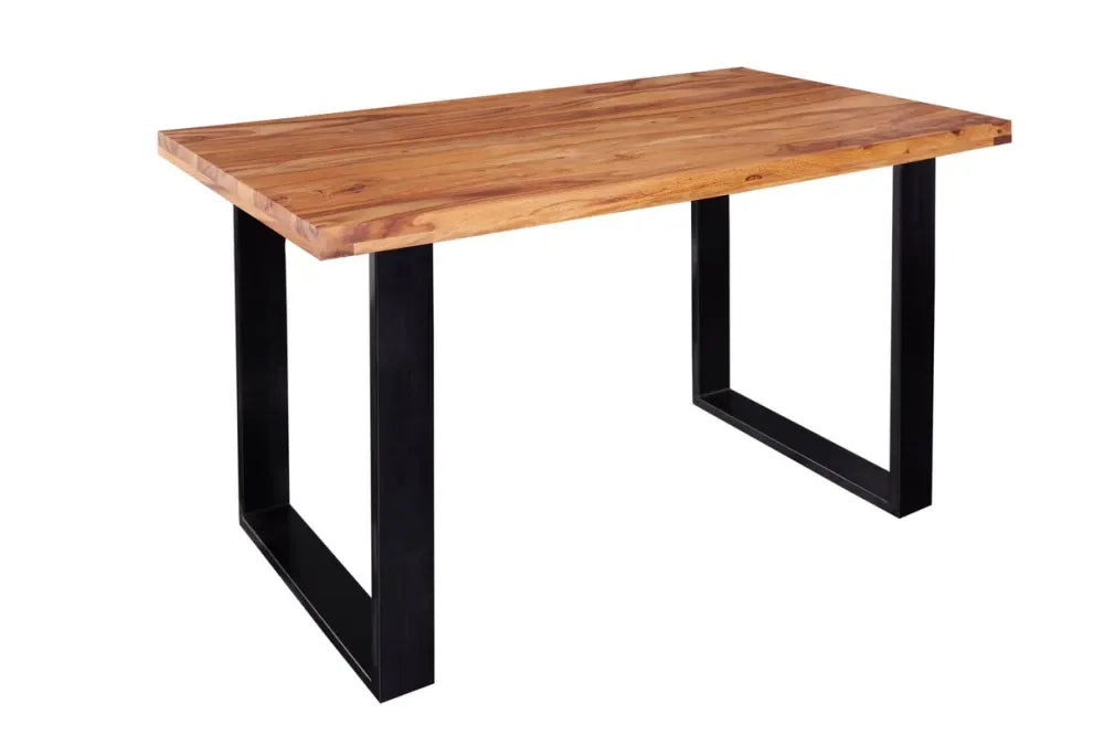 Masa din Lemn de sheesham Maro si Metal Negru L140xH77cm Iron craft