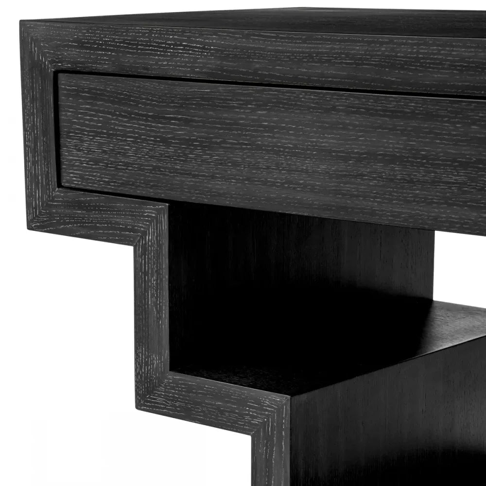 Consola din Furnir de stejar Gri carbune L180xH77cm Rialto Eichholtz