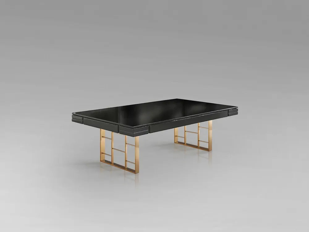 Masuta de cafea din Metal Rosegold si MDF Gri antracit L135xH49cm Vita