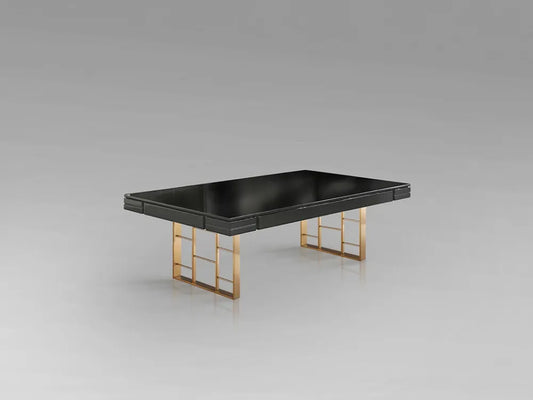 Masuta de cafea din Metal Rosegold si MDF Gri antracit L135xH49cm Vita