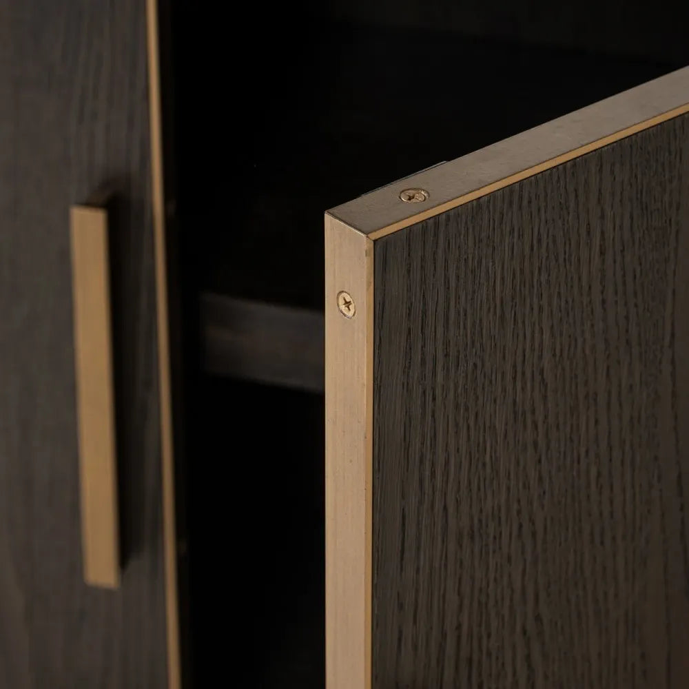 Biblioteca din Lemn de stejar/Metal Maro/Alama si Lemn de stejar Maro L180xH220cm Carter Richmond interiors