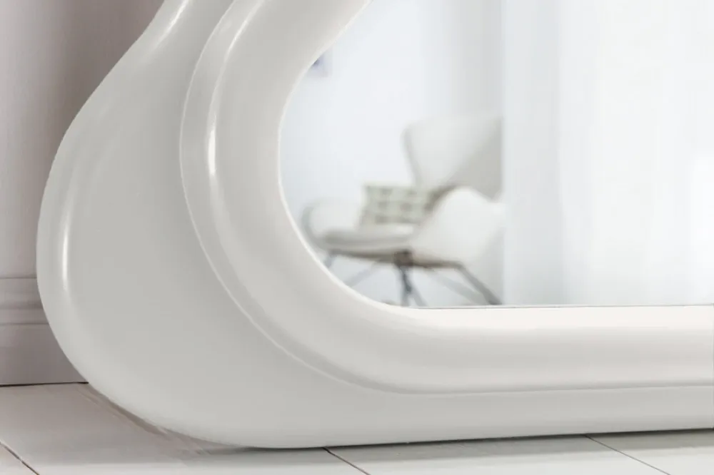 Oglinda cu rama din Poliuretan/MDF Alb H160xL70cm Curvy
