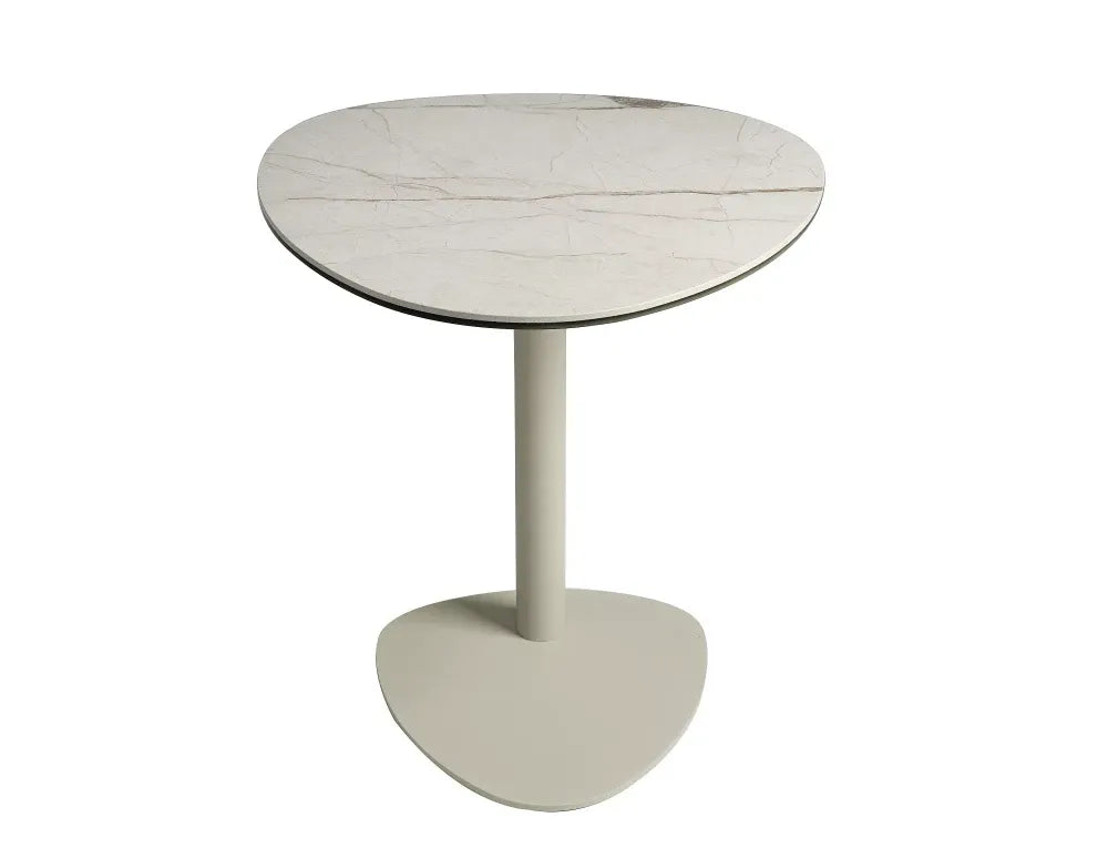 Masuta de colt din Metal Bej si Sticla securizata+Ceramica Bej mat L50xH54cm Ciao C