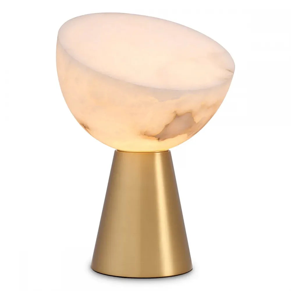 Veioza din Metal Alama si Alabastru Alb H45xL30cm Chamonix Eichholtz