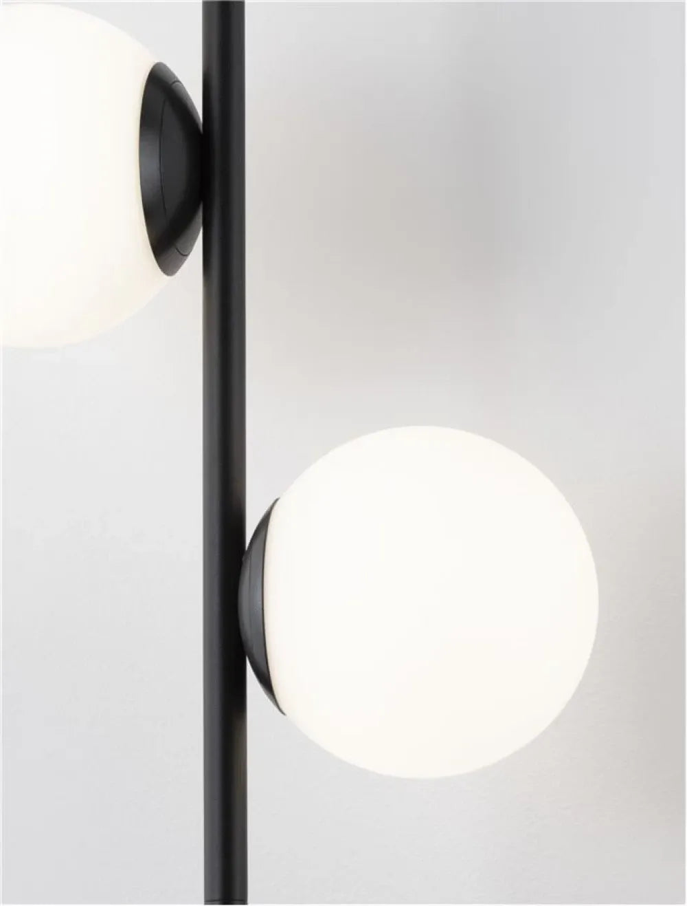 Lustra structura din Aluminiu Negru si abajur din Sticla Alb H150xL28.5cm IP20 49W lm 3000k NUVOLE