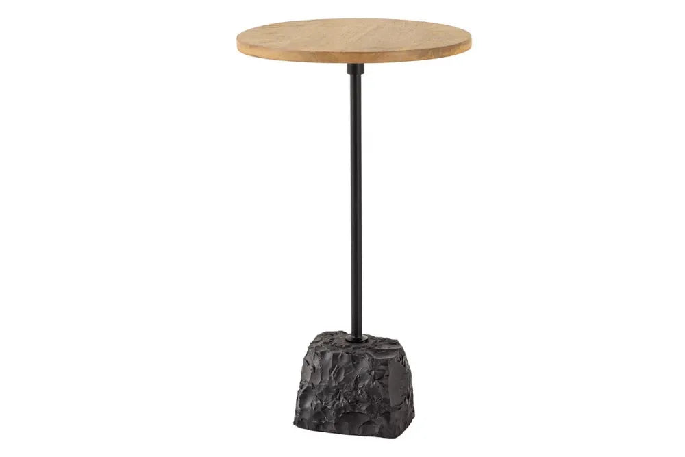 Masuta laterala din Lemn de mango Maro si Metal/Marmura Negru L33xH54cm Trayful