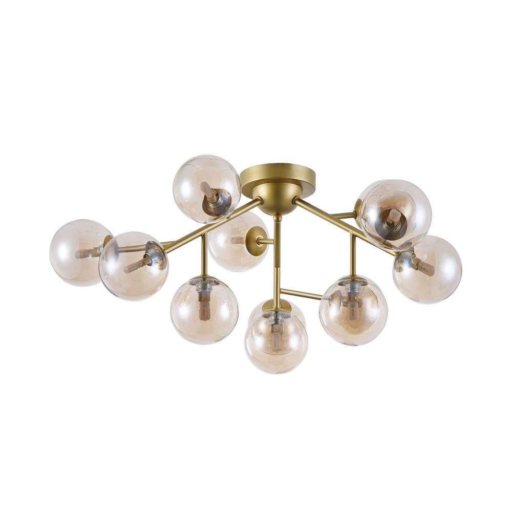 Candelabru Rotund din Metal si Sticla Auriu/Auriu Dallas D60xH20cm