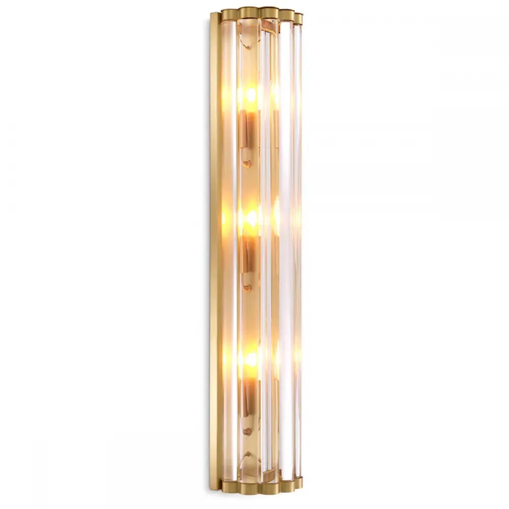 Aplica de perete din Metal Alama si Sticla Transparent H75xL15cm Amalfi Eichholtz
