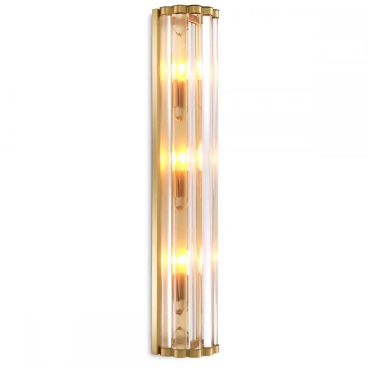 Aplica de perete din Metal Alama si Sticla Transparent H75xL15cm Amalfi Eichholtz