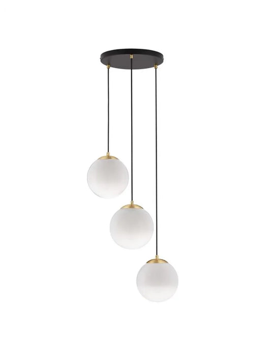 Lustra structura din Metal Auriu si abajur din Sticla Alb H120xL30cm IP20 VITA